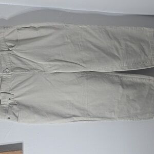 Chicos Womens Zen Stripe Straight Crop Classic Rise Taupe Size 2.5 US 14 NWT